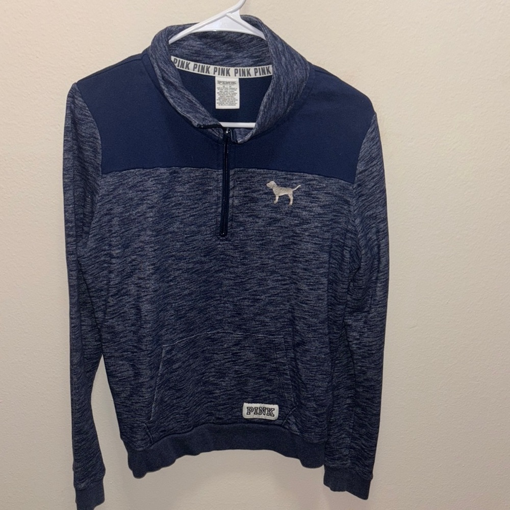 PINK Victoria's Secret Navy Zip Up Sweater